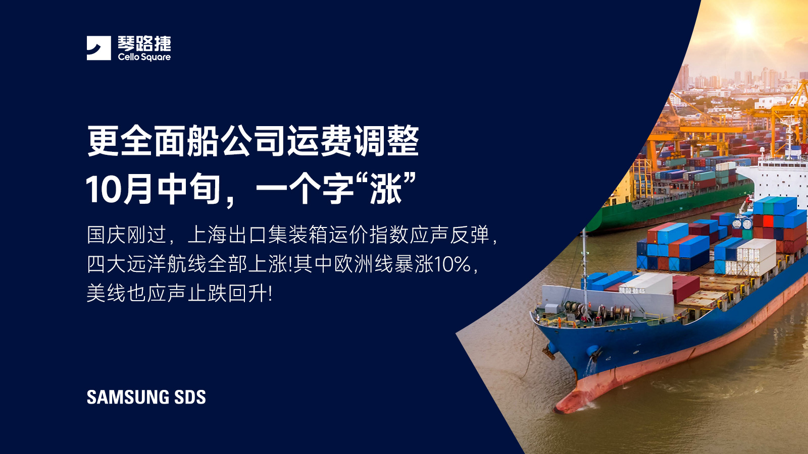 更全面船公司运费调整,10月中旬，一个字&ldquo;涨&rdquo;！